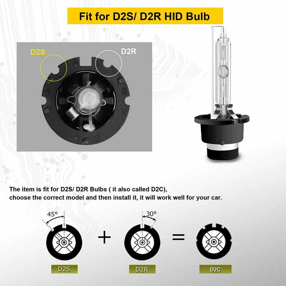 

Car Xenon Lamp Headlight Bulb 12V Pair LED Light Lo/hi Beam Parts Replacement White 2pcs / Set 35w Accessories