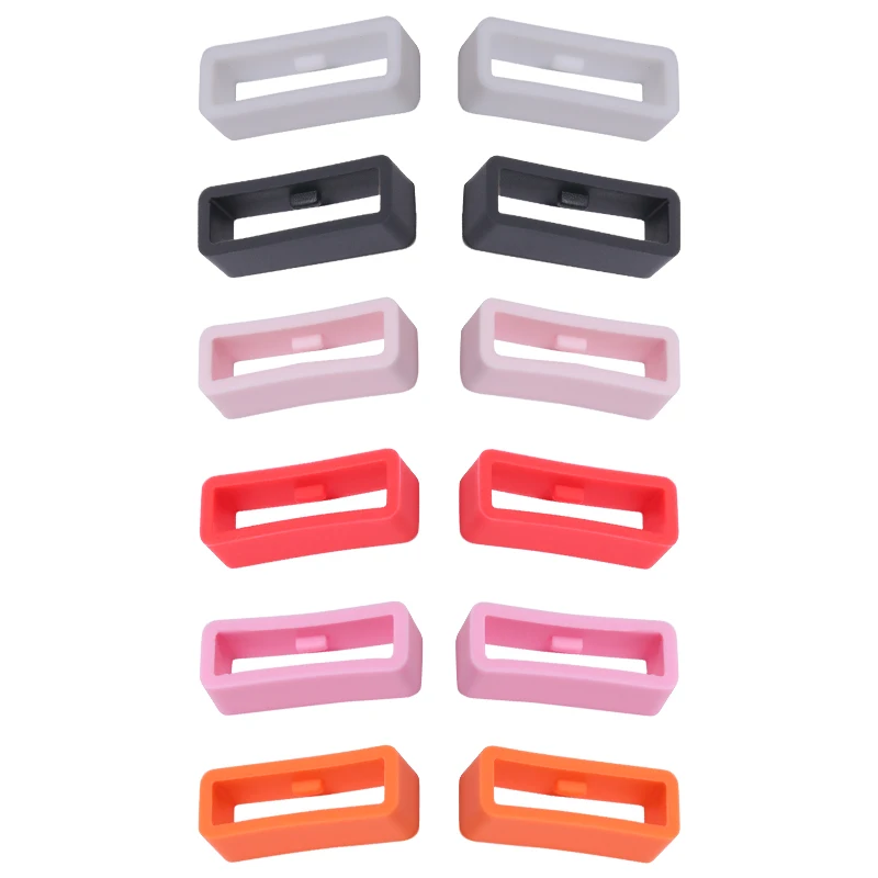 2pc Rubber Silicone WatchBand Strap Keeper Holder Loop Fastener Locker Activity Ring 18mm 20mm 22mm 24mm 26mm Bezel Accessories