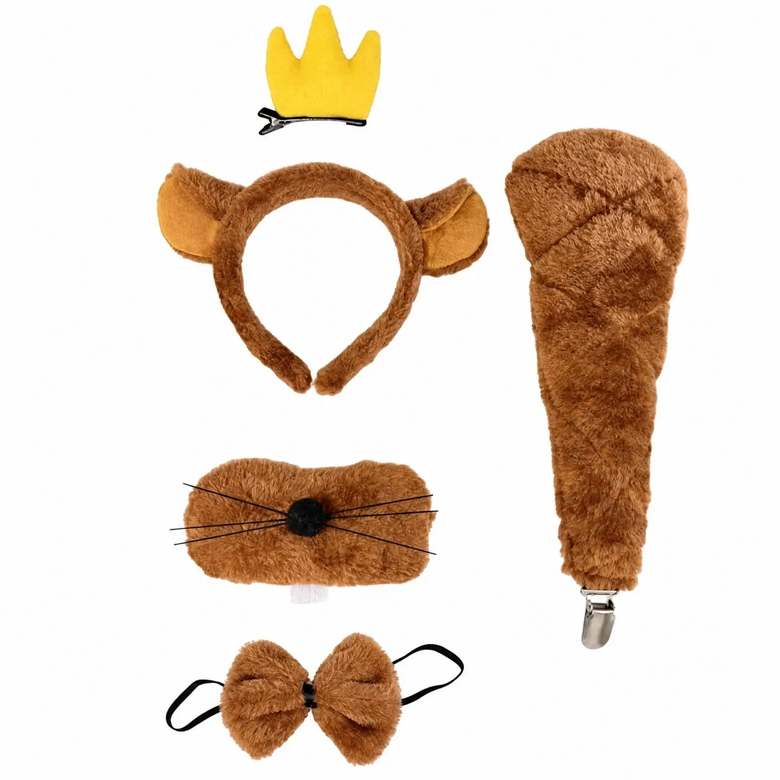 Kids Rodent Costume Ensemble with Tail Easy to Wear Rodent Costume Accessory Pack with Muzzle Kid-Friendly for Parties, School