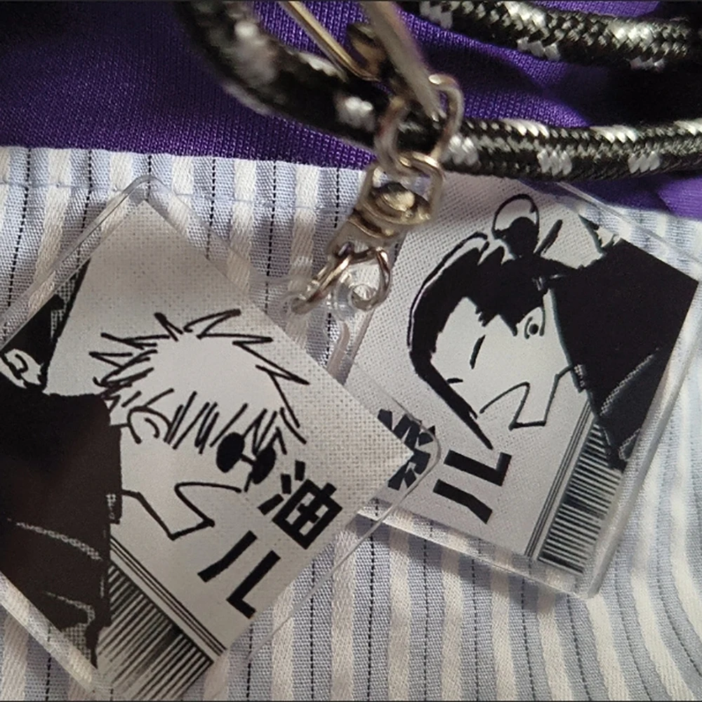 2pcs/set Anime Jujutsu Kaisen Satoru Gojo Geto Suguru Key Chain Cute Bag Backpack Pendant Acrylic Couple Keychains Accessories ﻿