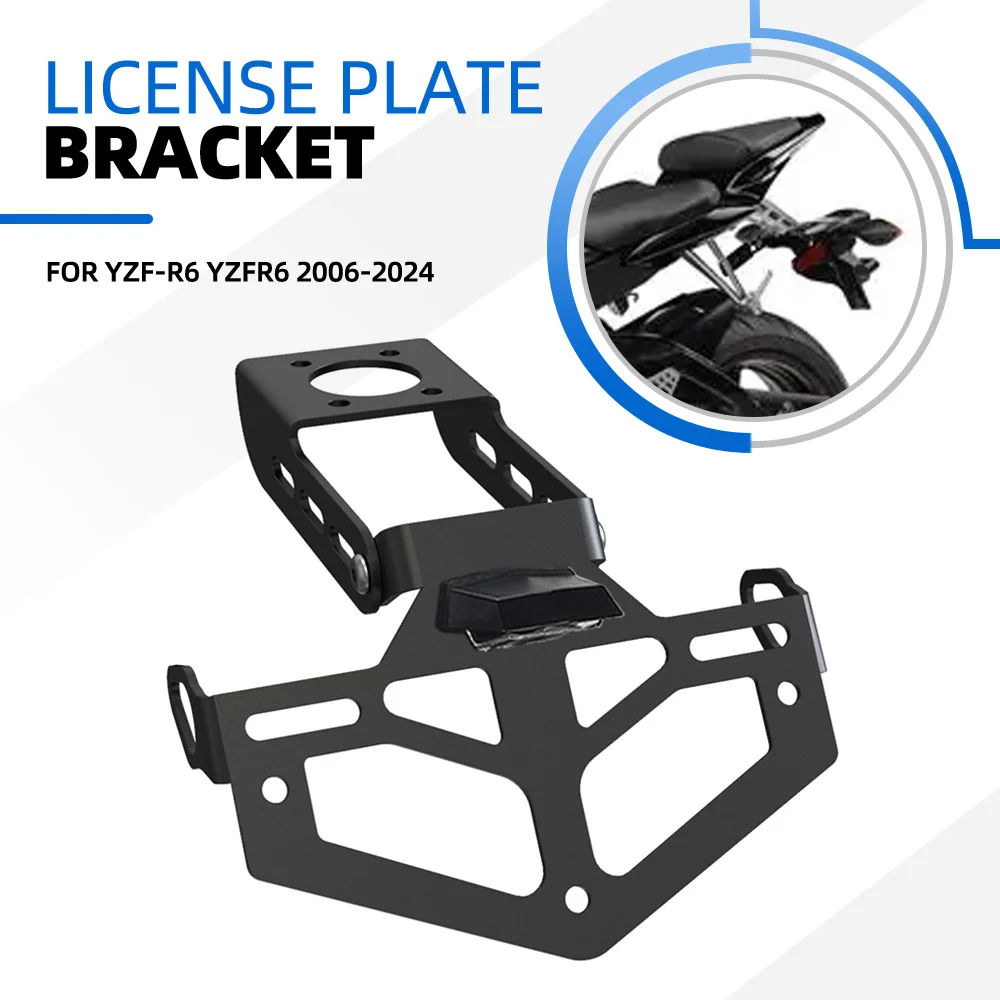 

YZF R6 2023 2024 License Plate Holder LED Light For YAMAHA YZF-R6 YZFR6 2006-2022 Motorcycle Tail Bracket Rear Fender Eliminator