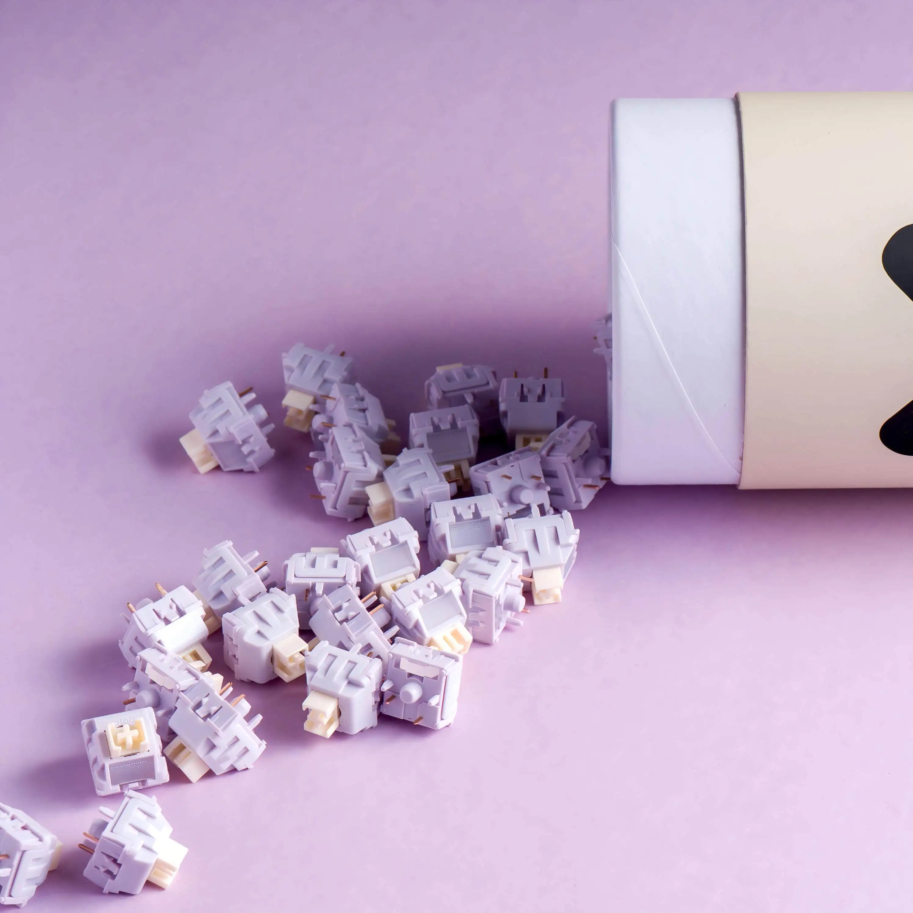 Taro Puree Silent Tactile Switches Pre-Lubed 5-Pin HotSwap POM Stem LICHICX for MX Mechanical Keyboard
