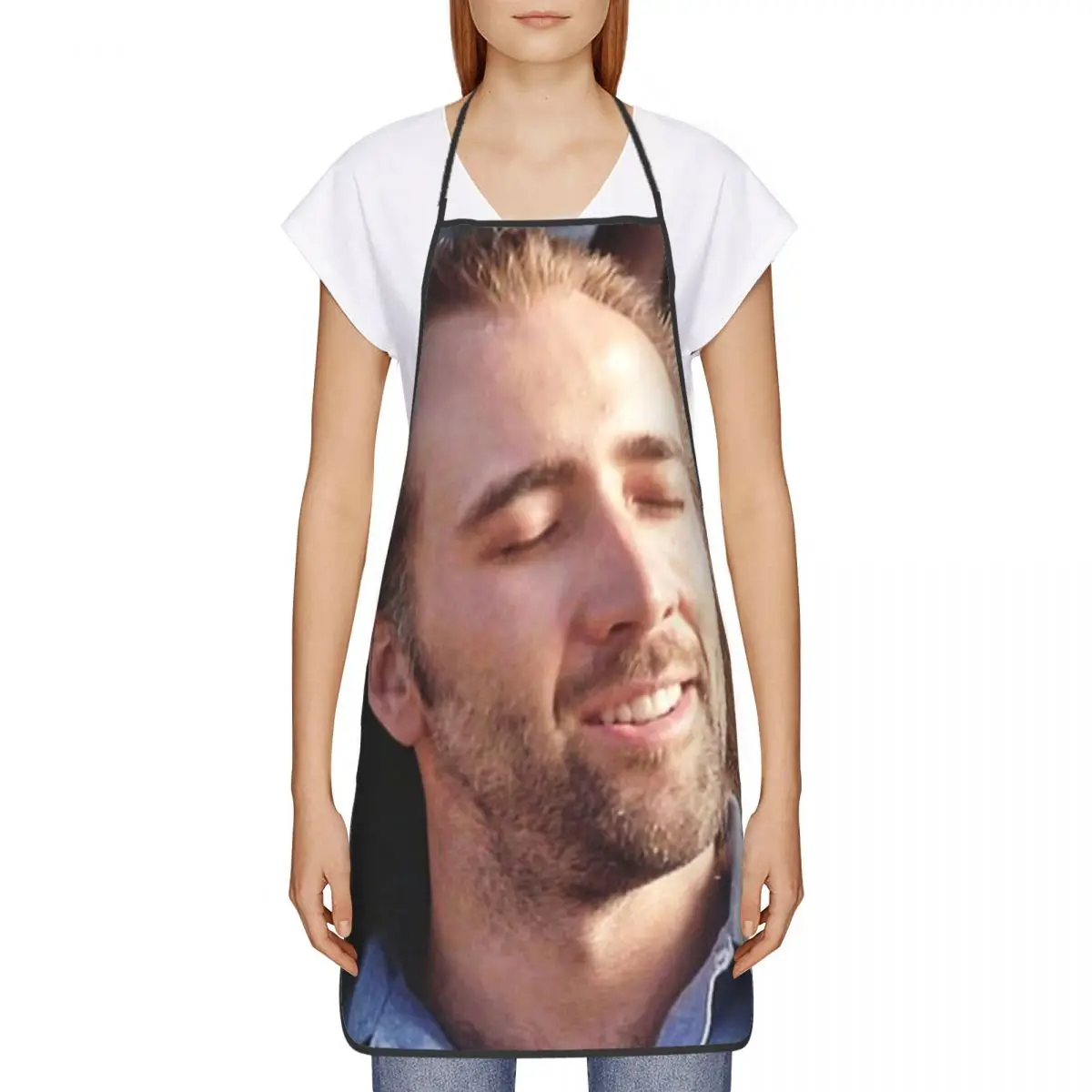 Nicolas Cage Funny Apron for Women Men Adult Unisex Kitchen Chef Bib Tablier Cuisine Cooking Baking Gardening