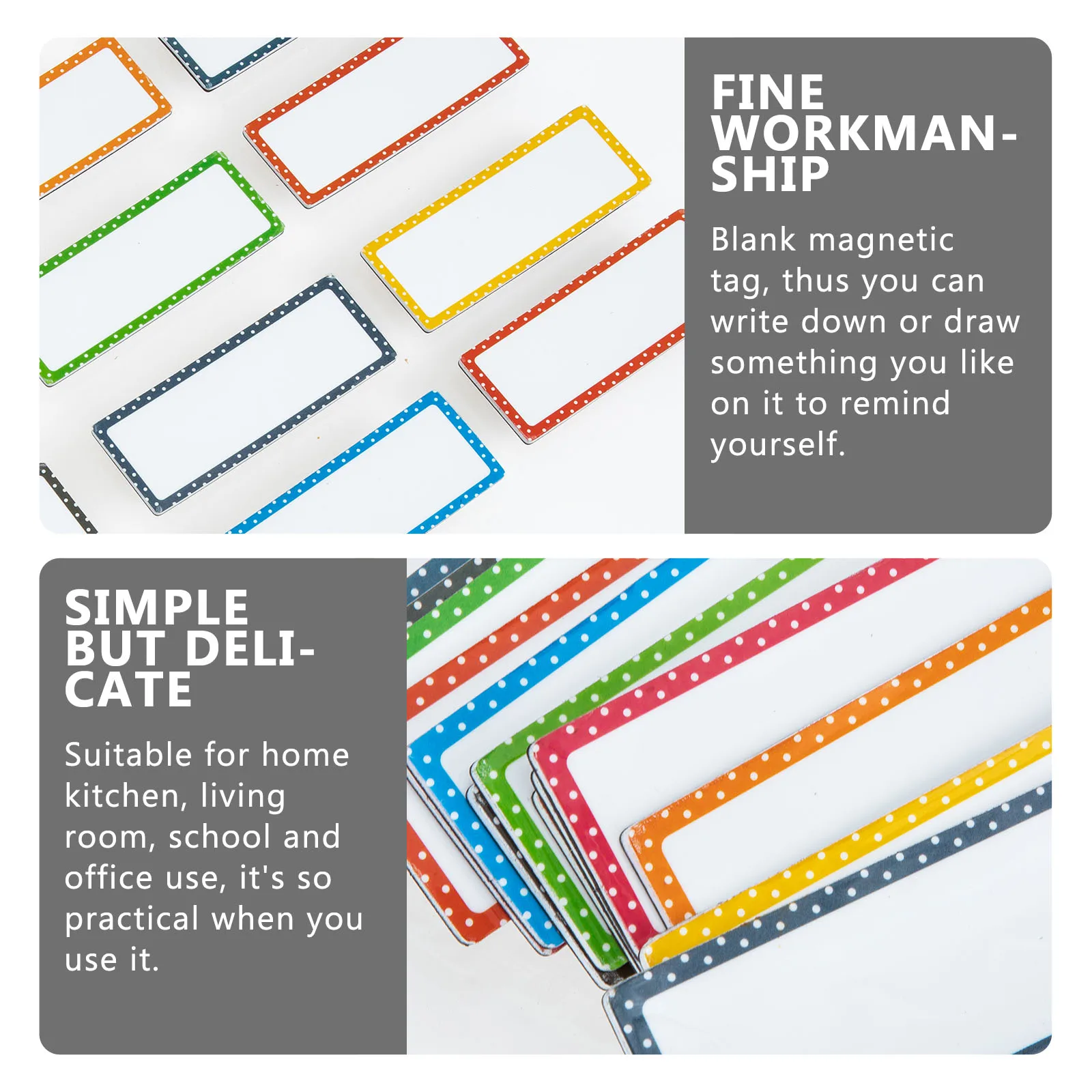 

16Pcs Magnetic Name Tags Removable Labels for Refrigerator Home Kitchen School Office Practical Stickers Name Tags