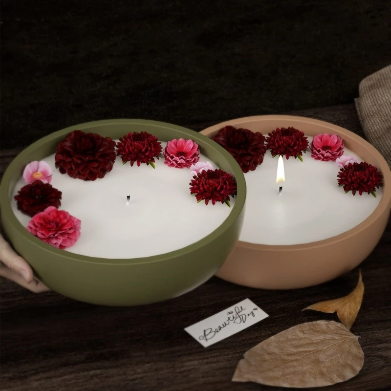 Silicone Mold Bowl Storage Box Mould Candlestick Plaster Flowerpot DIY Tool Casting Mold Home Decorations 3XUA