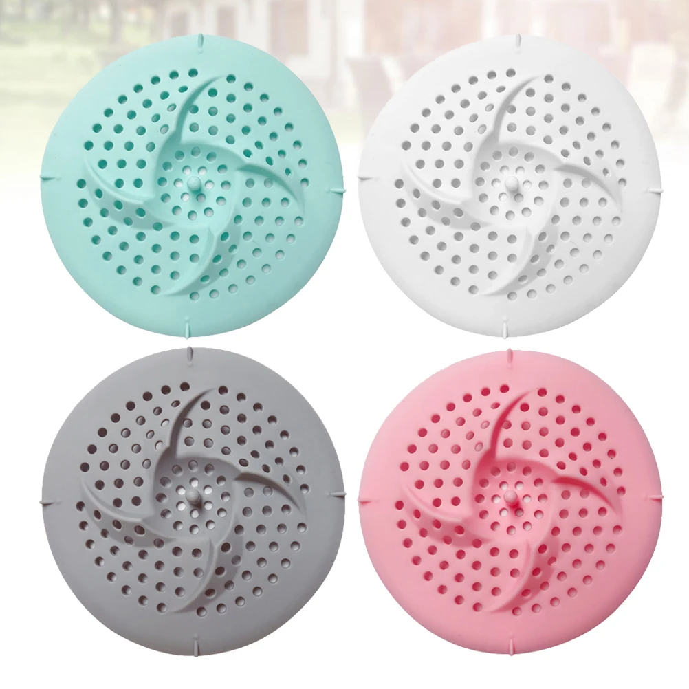 

4Pcs Sink Kitchen Home Supplies Hair Floor Drain Cover Durable Silicone Easy Kitchen Supplies Clean Anti Blocking