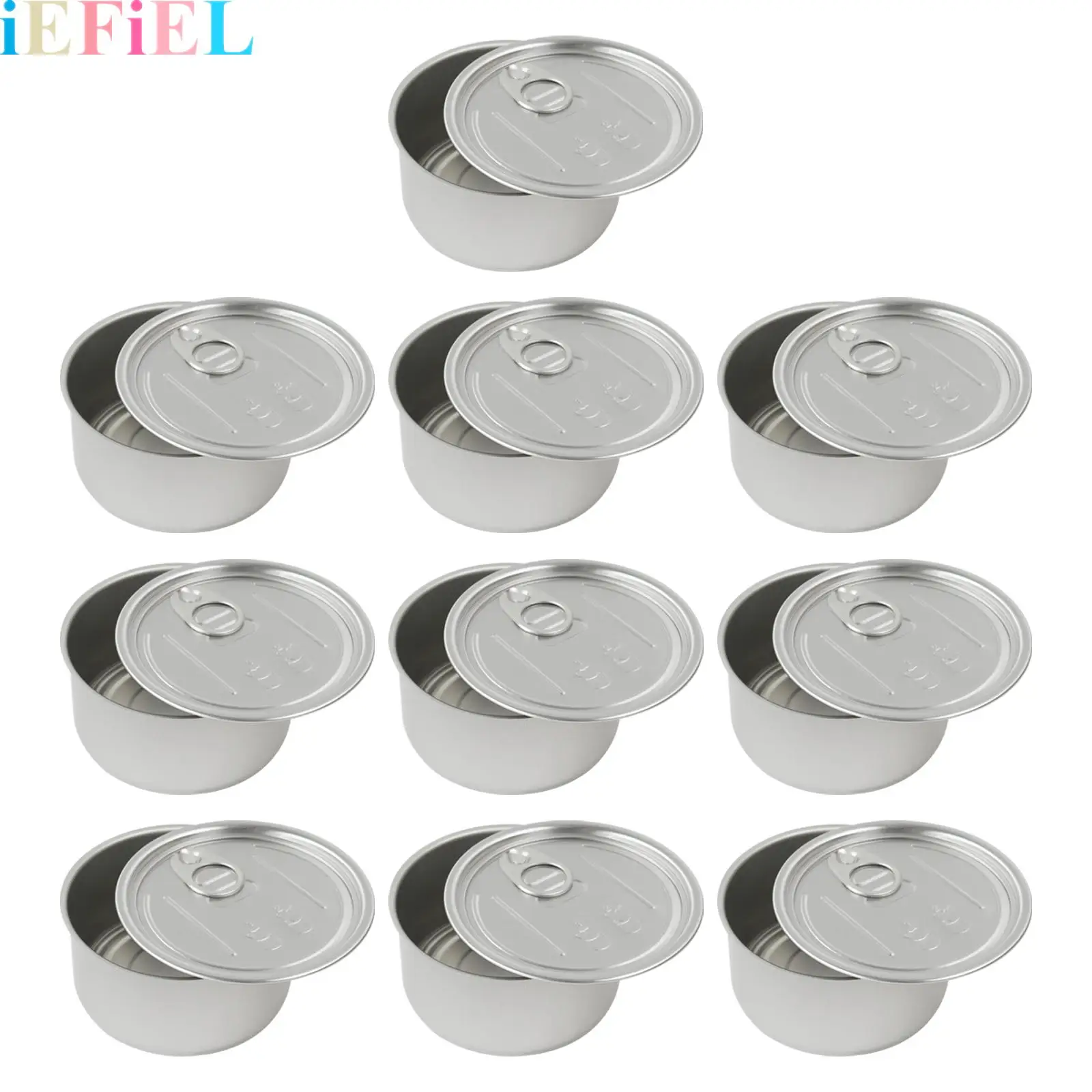 

10Pcs Aluminum Tins Storage Cans Press In Self-seal By Machine Tin Can with Ring Lid for Candy Cake Tea Storage Jars Candle Gift