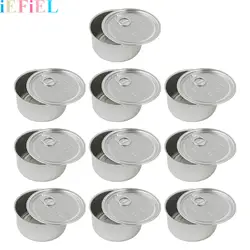 10Pcs Aluminum Tins Storage Cans Press In Self-seal By Machine Tin Can with Ring Lid for Candy Cake Tea Storage Jars Candle Gift