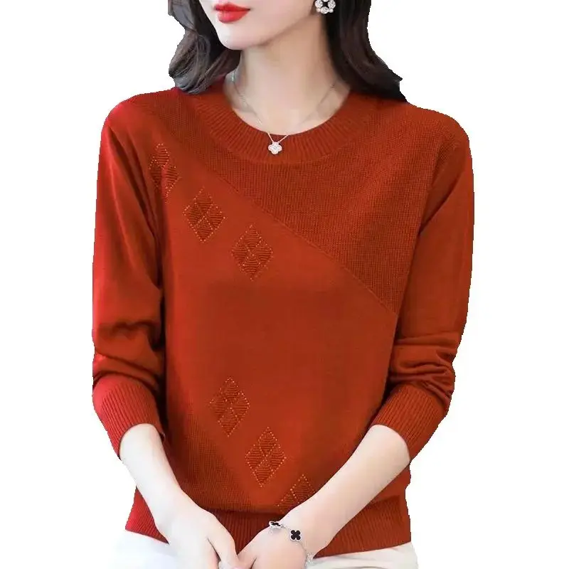 2025 Nuova Primavera Autunno Inverno Maglieria Donna Maglioni Pullover Moda Casual Maglia Maglione Donna O-Colletto Magliette e camicette Vestiti della Madre