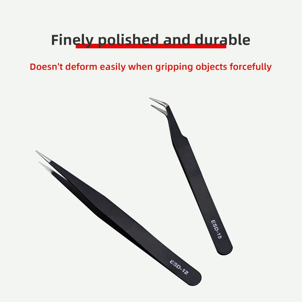 3D Printer Antistatic Tweezers Tool Set High Tip Curved Straight Stainless Steel Multifunction Nipper Repair Tool Kit