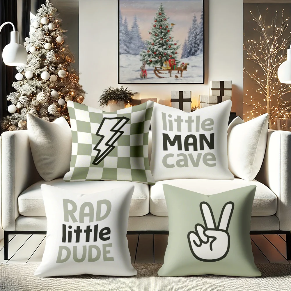 Design of the Peace Sign digital printing pillow cover Short plush Suitable living rooms bedrooms sofas throw cushion cover 4pcs