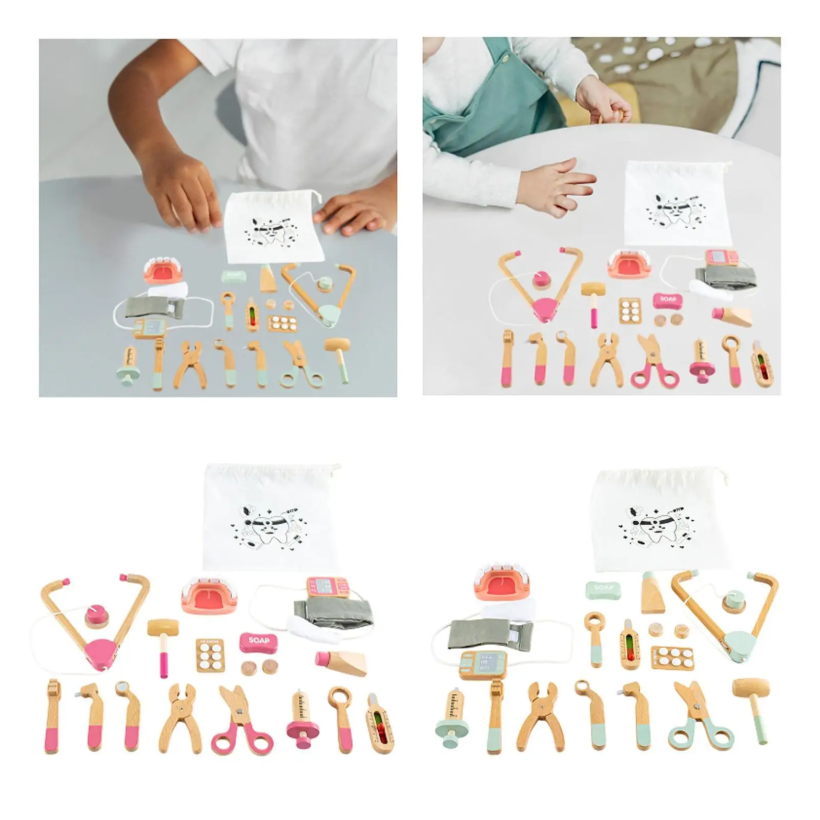 مجموعة أدوات الطبيب المكونة من 17 قطعة للأطفال الصغار مجموعة ألعاب الطبيب ألعاب تعلم حقيبة طبيب واقعية للأطفال الصغار من سن 3 4 5