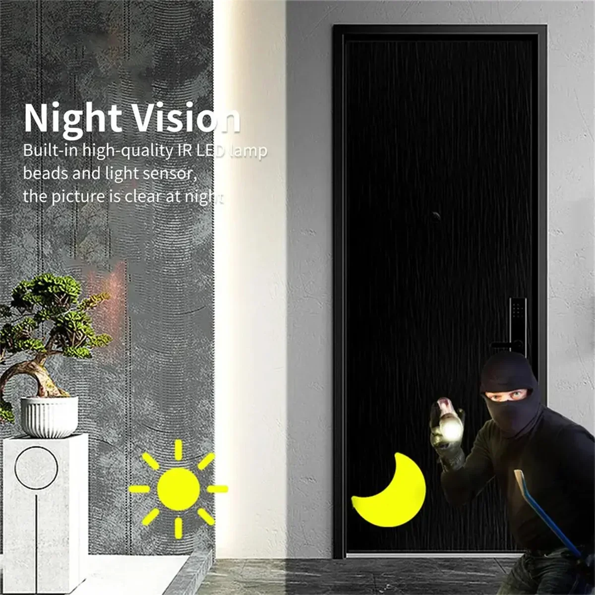 Smart Visual Doorbell WiFi HD Video Doorbell Night Vision IP Door Bell Real-timing Monitor Wireless Security System Home Office