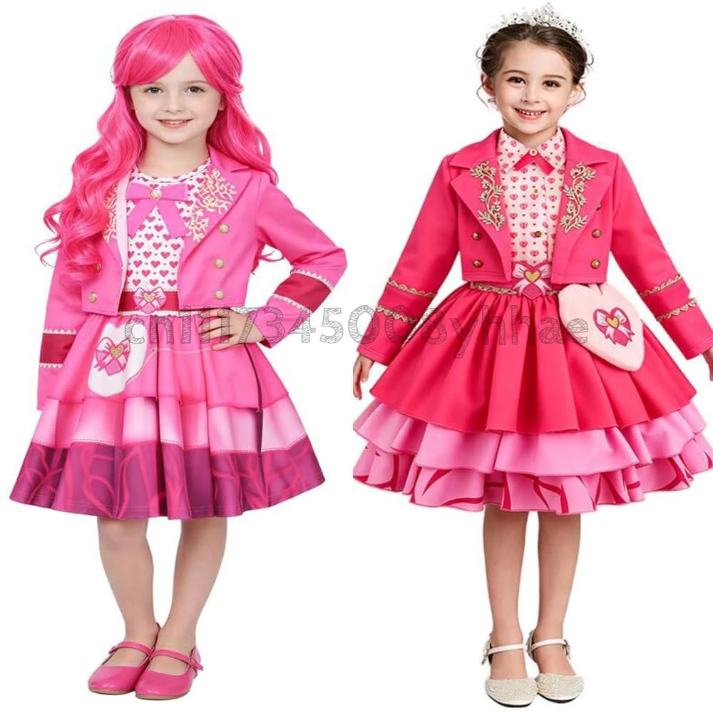 Wicked Wonderland Pink Costume Cosplay Princess Pink Dress Suit Pink Wicked Wonderland Cosplay Outfits Party Halloween Suit
