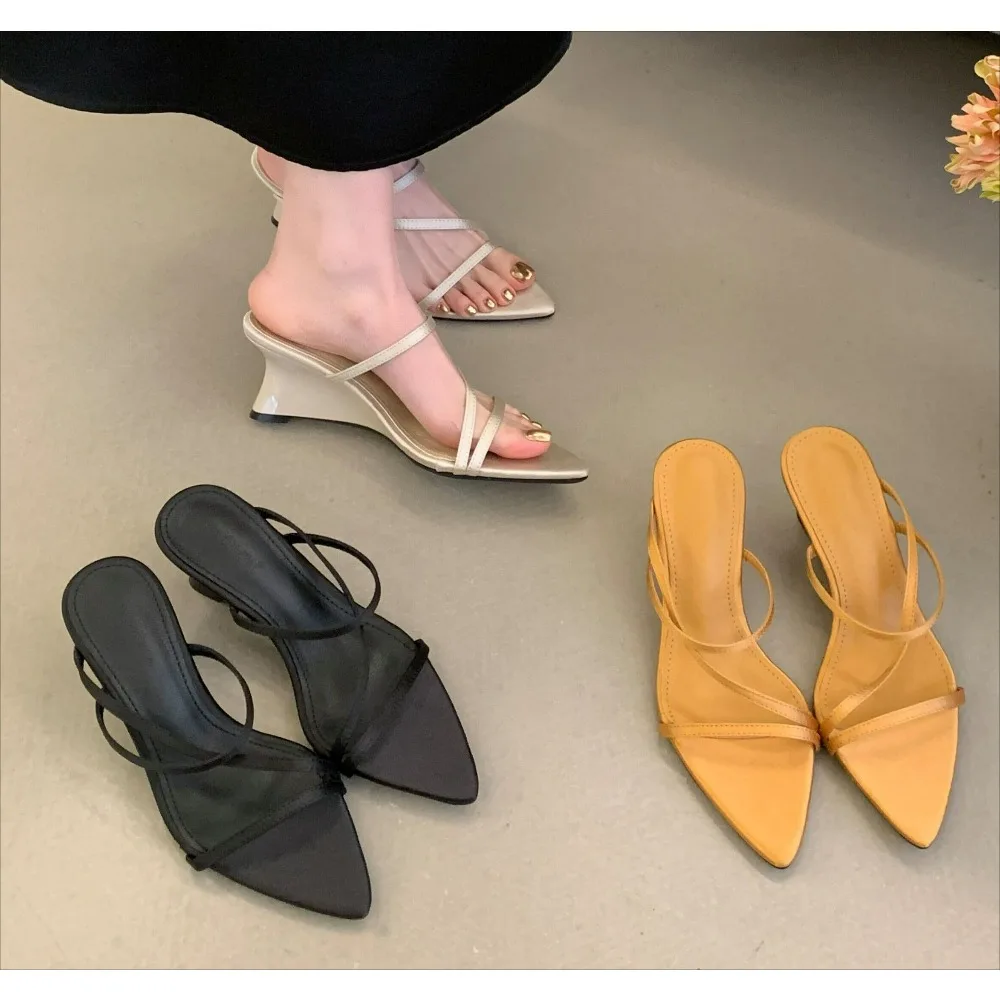 

Elegant Design Slippers Women Wedges Sandals High Heels Shoes Summer Sexy Beach Shoes Casual Flip Flops Slides Woman