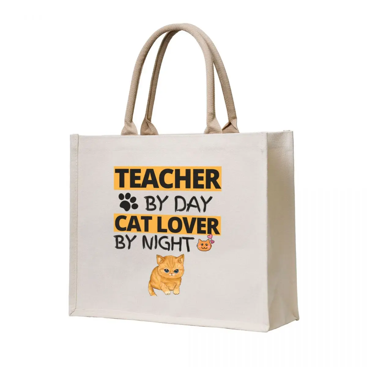 

Teacher By Day Cat Lover By Night Tote Bag hand bags women bag Women's handbag tote bag custom