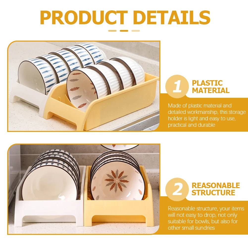 

2Pcs Plastic Drain Racks Bowls Holder Kitchen Sink Drying Rack Small Dish Organizer Plate Rack Counter Storage