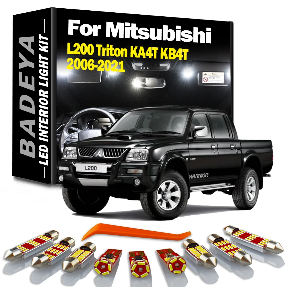 BADEYA 11Pcs LED Interior Light Kit For Mitsubishi L200 Triton KA4T KB4T 2006-2010 2011 2012 2021 Car Led Bulbs Canbus No Error