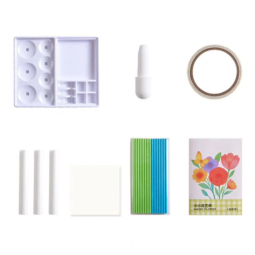 Kit de Bouquet de fleurs fait à la main, Kit d'art de fleurs d'aquarelle éducatif pour enfants, projets de Bouquet de fleurs en papier fabriqués à la main pour les jeunes