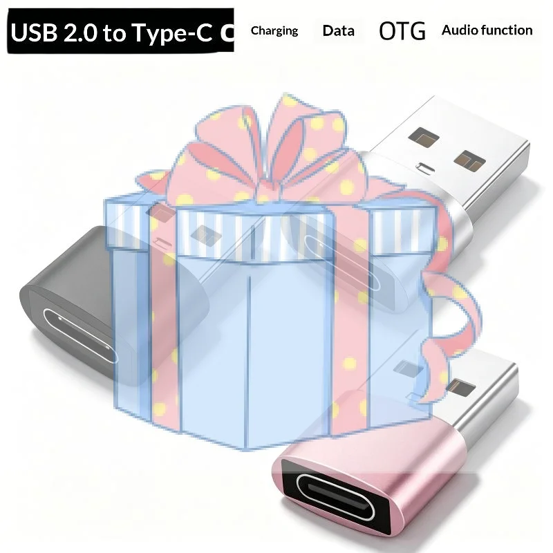 1Pcs USB A Male To Micro Type C Female Connector OTG Adapter USB To Type C Converter For Computer Laptop Data Transfer