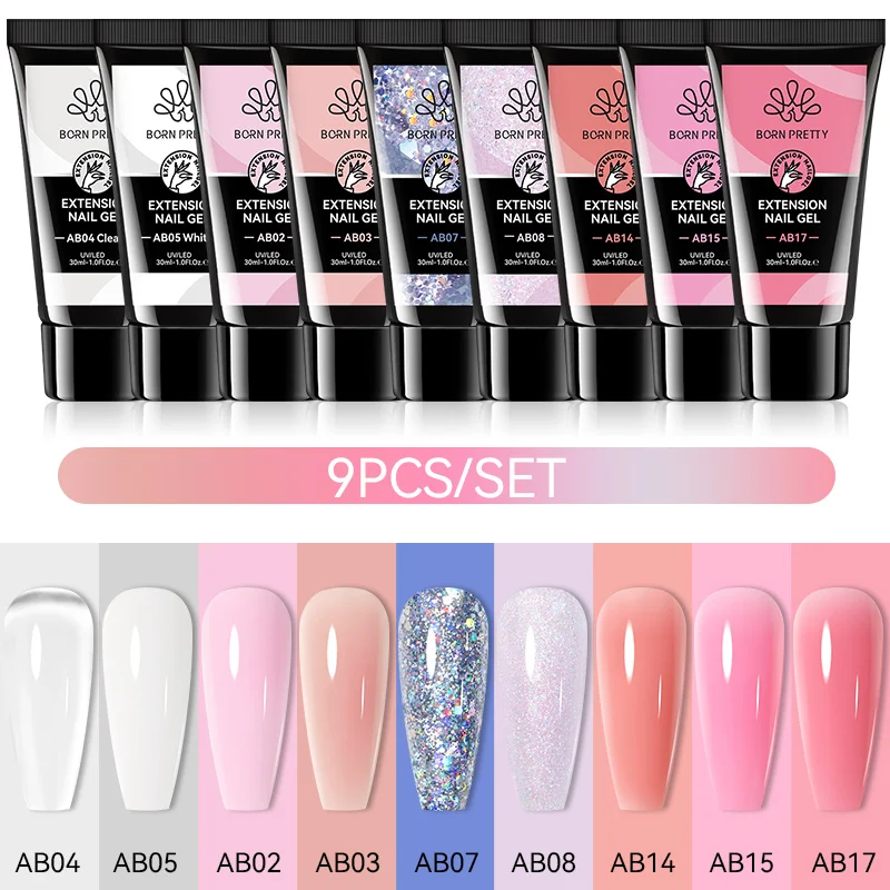 

BORN PRETTY 9/12PCS Gel Nail Polish Set For Nail Extension Finger Quick Building CamouflageExtended Nails Art Gel Kits Manicure