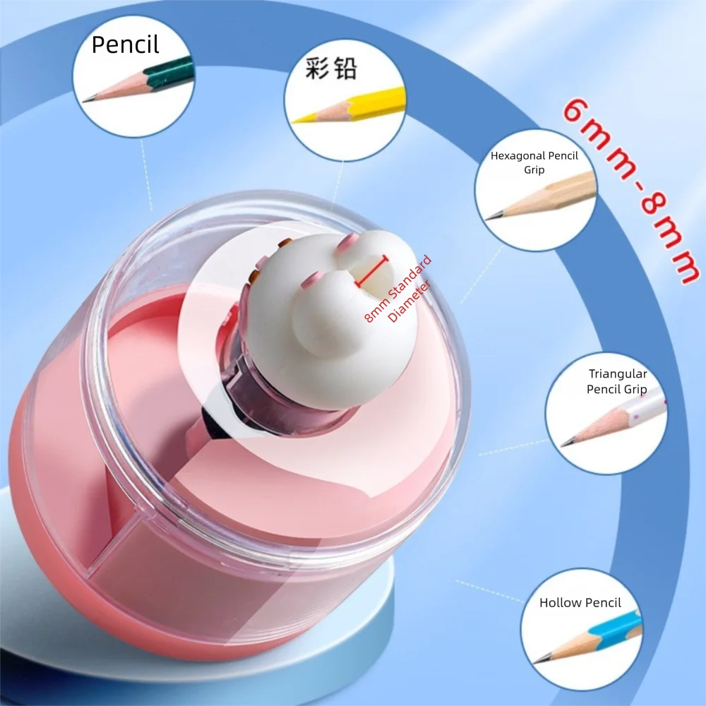 Battery Charging Electric Pencil Sharpener Cartoon Cute Automatic Pencil Sharpener Portable Astronaut Rabbit Design
