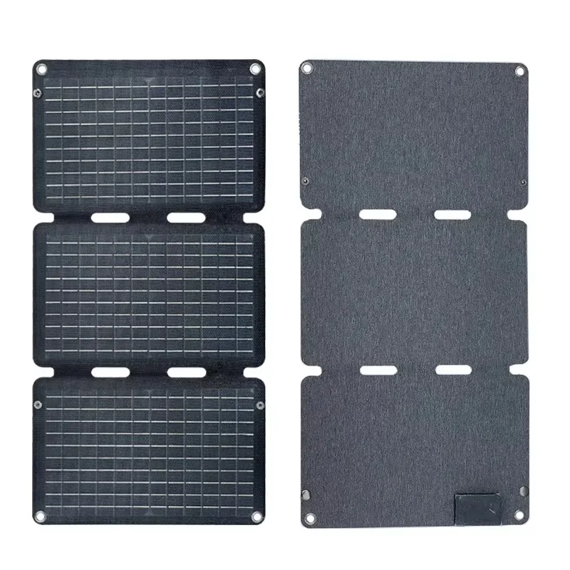 Custom 30W Foldable Waterproof Lightweight Portable Solar Panel Type-C USB Port 5V-18V Solar Charger For Camping Outdoor