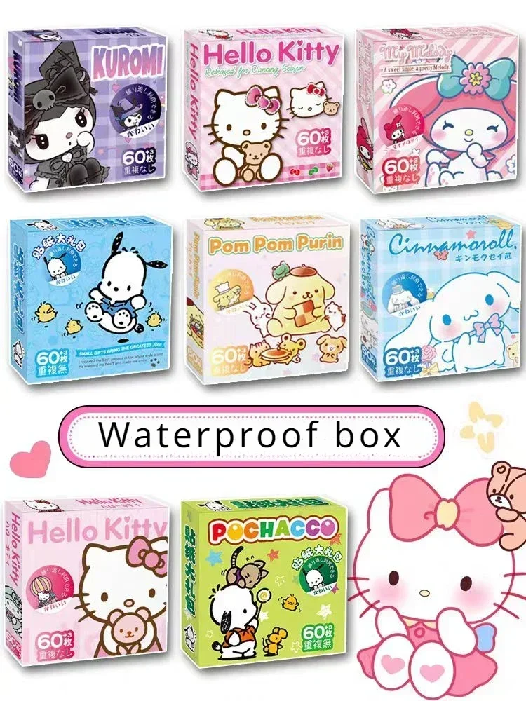 60 sztuk Sanrio Hello Kitty Kuromi Cinnamoroll Pochacco naklejki dla dzieci dziewczyny DIY Laptop telefon pamiętnik Cute Cartoon Sanrio naklejki