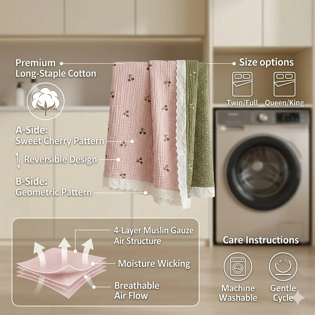 Koreaanse stijl 100% katoenen  - Aesthetic Floral Duvet Cover recensie en prijs