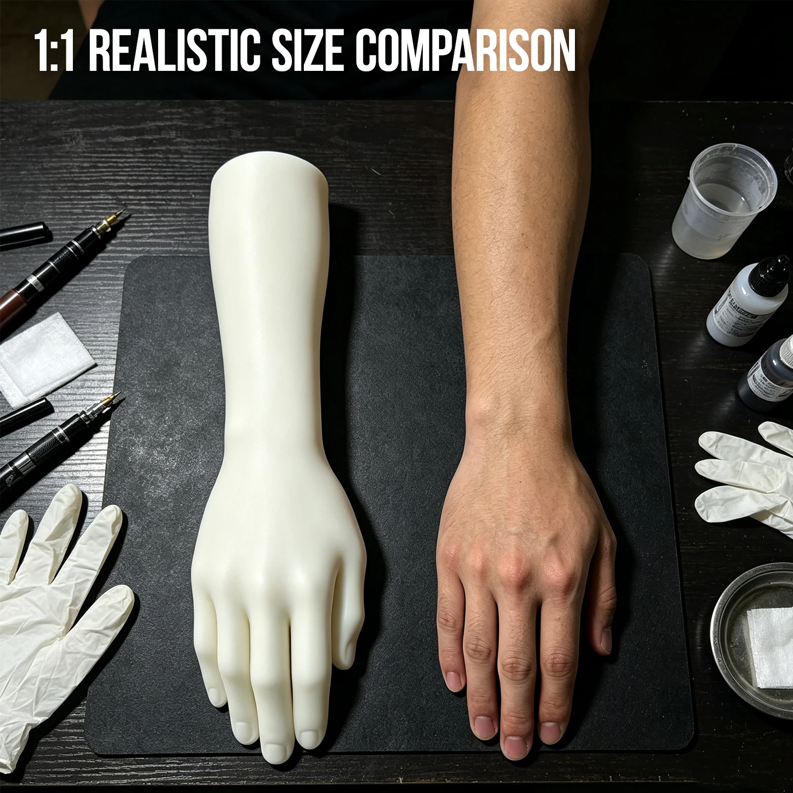 1:1 Size Silicone Fake Tattoo Practice Arm Reusable Forearm Practice Skin For Beginner Tattoo Artists Salon Training Equipment