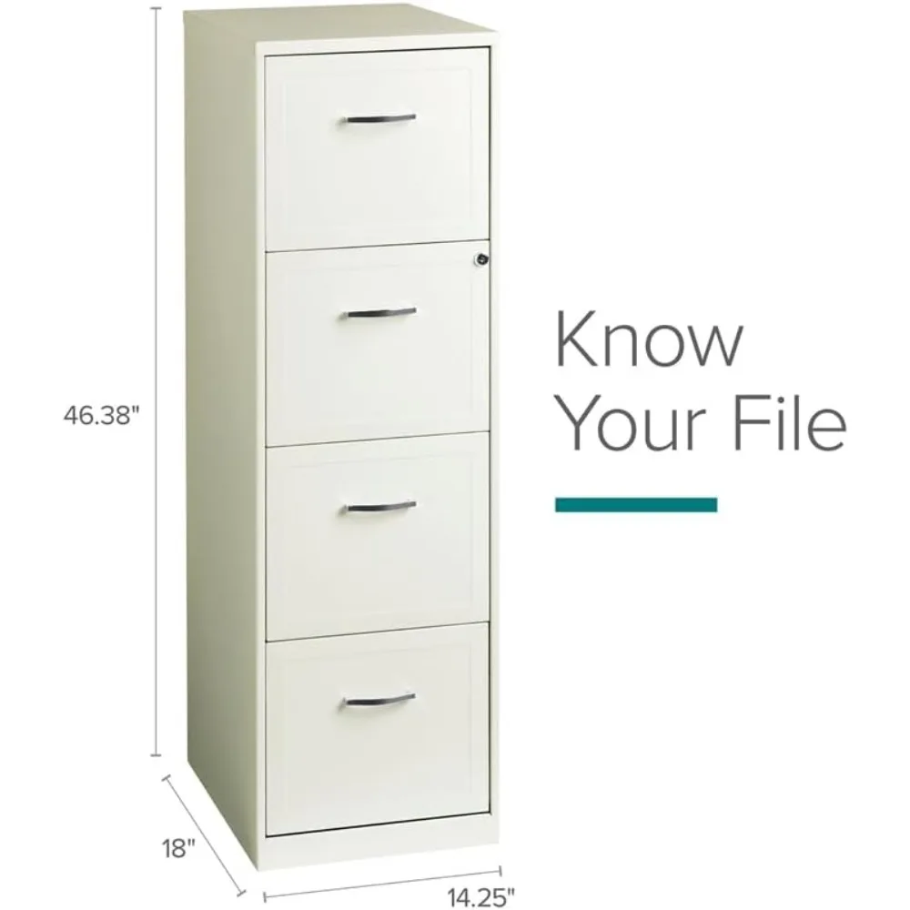 Metal File Cabinet Deep 4 Drawer Smart Letter Width Vertical 18