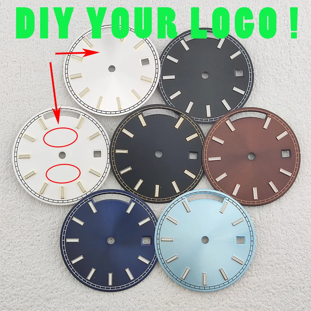 29mm watch dial Blue Luminous Replacement watch upgrade accessory fits 8285 automatic movements Logo Pattern customization ﻿