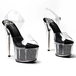 Leecabe 17CM/7Inch PVC upper  sexy exotic platform High Heels  Pole Dancing sandals Shoes