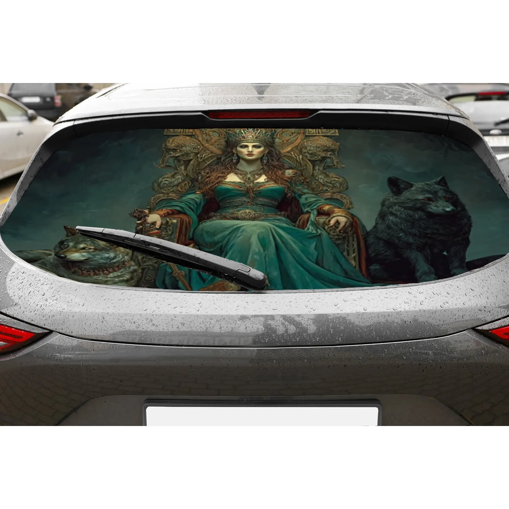 

Queen PVC material self-adhesive waterproof car rear window sticker, easy to paste without falling off, waterproof and light res