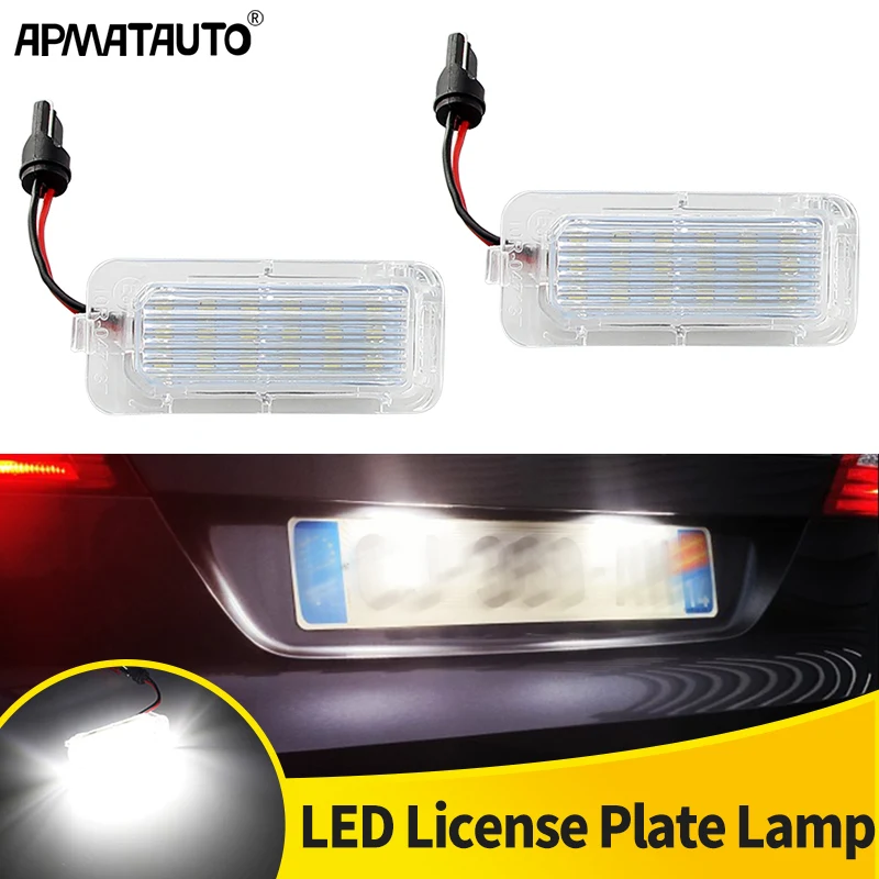 2pcs Number Plate Light White for Ford Fiesta Focus Kuga Mondeo Galaxy Ecosport Ranger Explorer LED License Lamp OEM#5105886