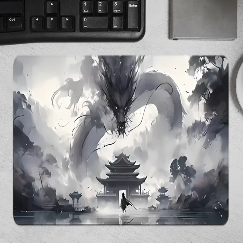 لوحة ماوس بنمط التنين والشباب، قاعدة مطاطية مضادة للانزلاق مقاس 2 مم، 35.43 × 15.74 بوصة، وسادة سطح مكتب محمولة طبيعية مضادة للانزلاق، مناسبة