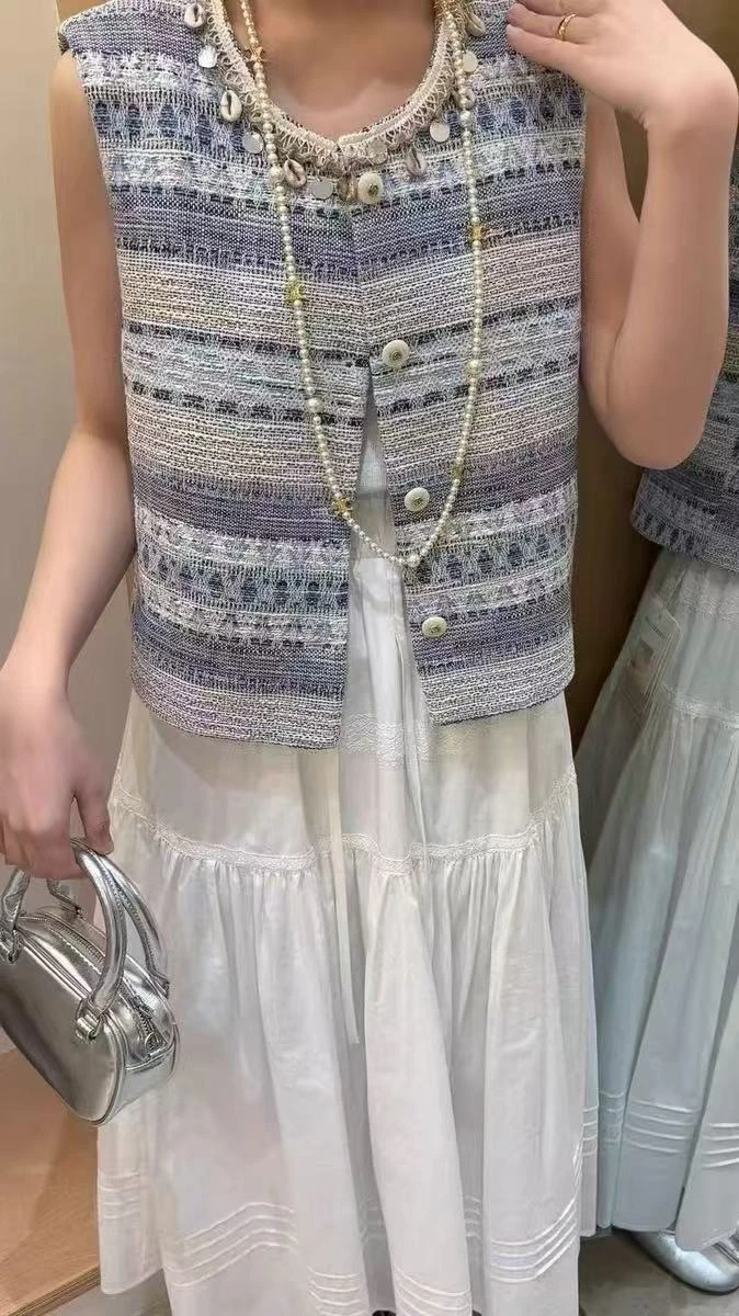 Camisola vintage coletes femininos topos 2025 outono sem mangas único breasted elegante chique moda malhas jumpers colete