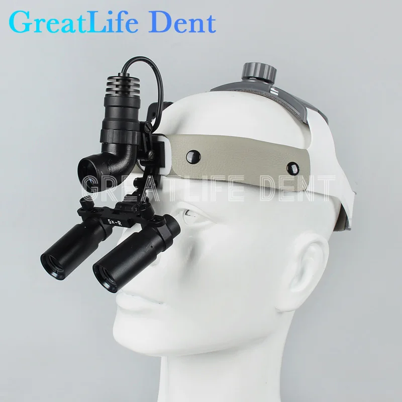 GreatLife Dent Led Wireless 4X 5X Dental Led Headlamp Surgical Dental Head Loupes Magnifying Glasses