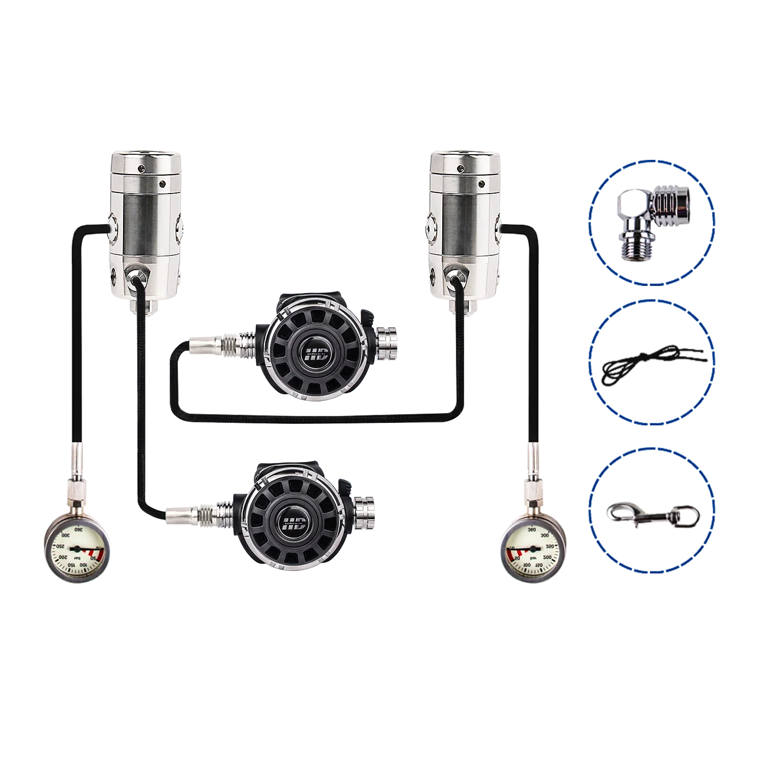 

of sidemount regulator set stainless steel sidemount diagrahgm diving regulator