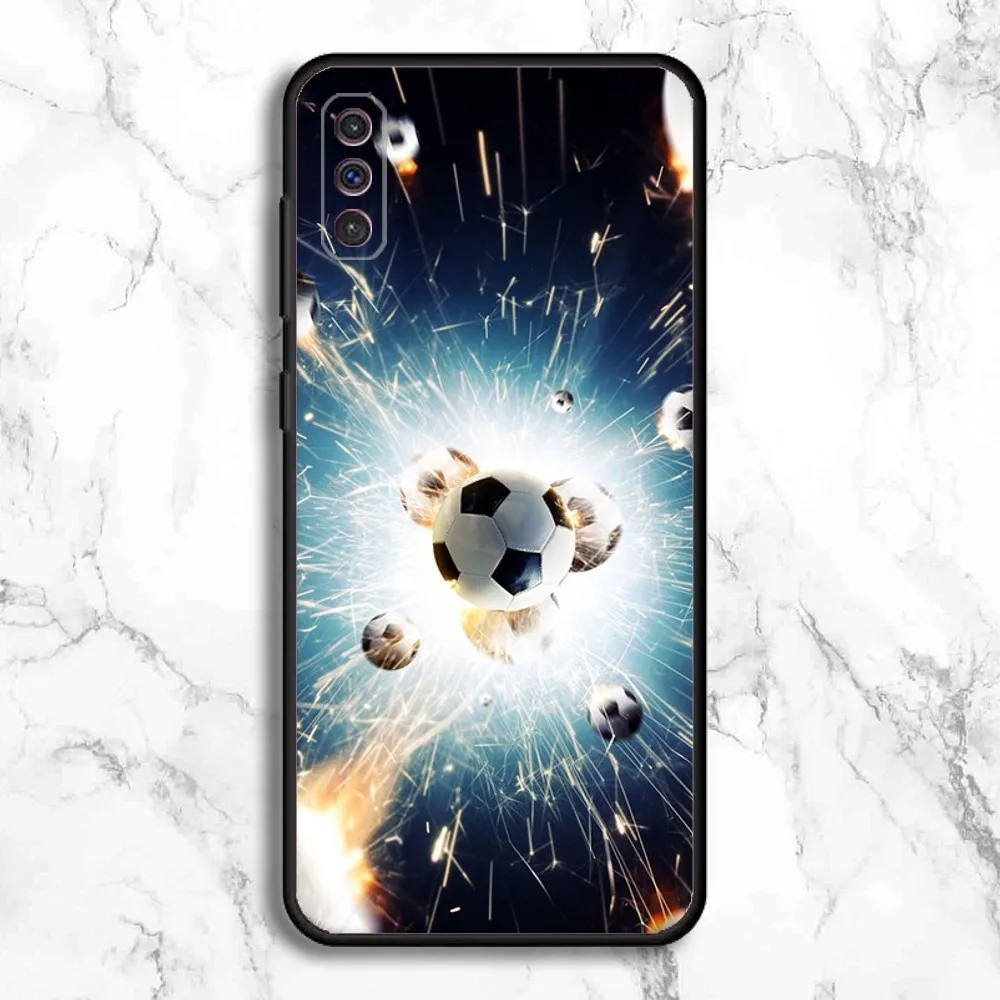 Football Soccer ball Field Phone Case For Samsung Galaxy A13,A21s,A22,A31,A32,A52,A53,A71,A80,A91 Soft Black Phone Cover