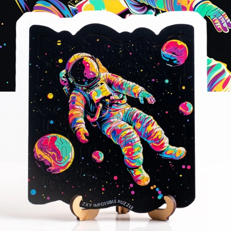 Astronaut Adult High Difficulty Alien Level 10 Puzzle of Irregular Wooden Hell Puzzle