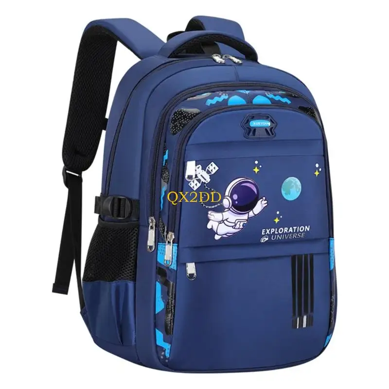 

QX2D School Backpacks With Astronaut Pattern Large Capacity Practical Oxford Fabric
