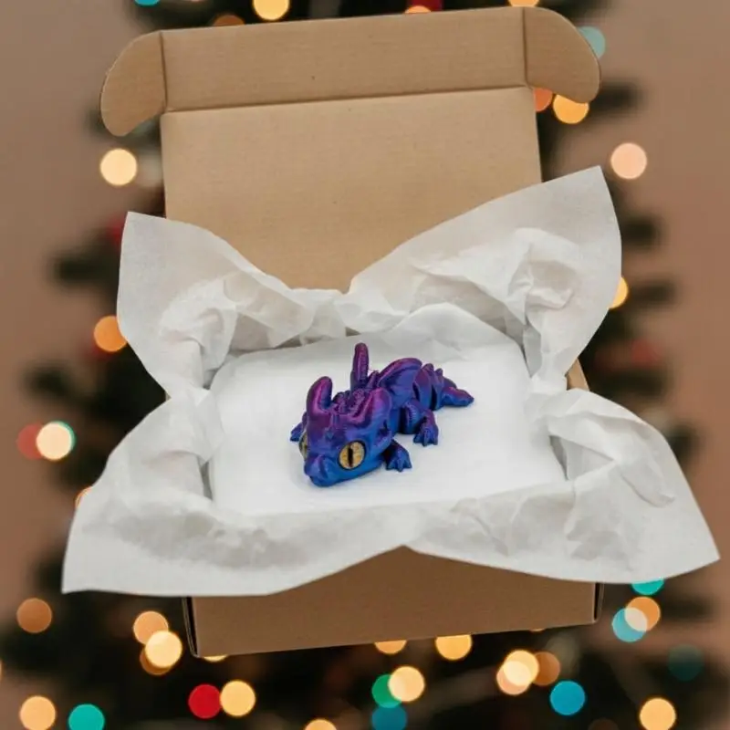 3D Printed Flying Dragon Mini Figure Multi-Joint Movable Fidget Sensory Toy Non-Toxic for Kids Playtime Collection