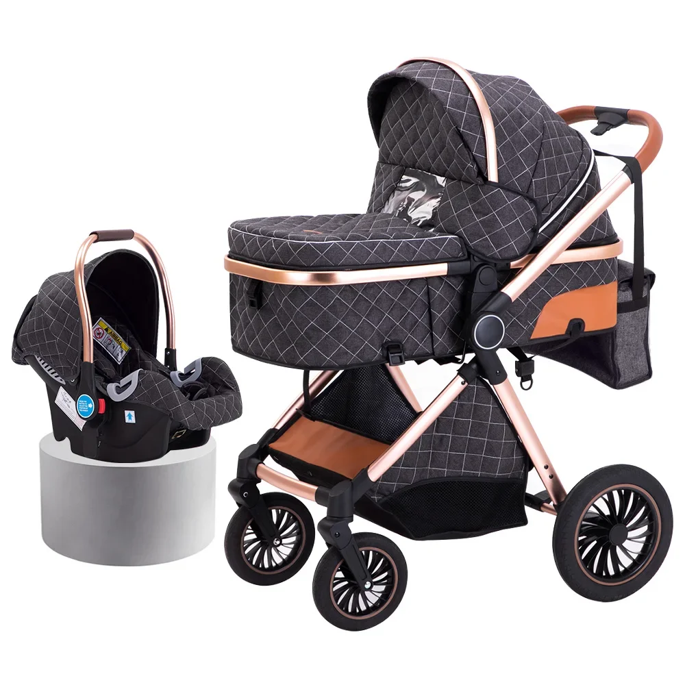 Poussette Baby Car Seat And Strollers Baby Carriage Kinderwagen 3 En 1 Luxury Foldable Baby Stroller Pram 3 In 1 With Car Seat