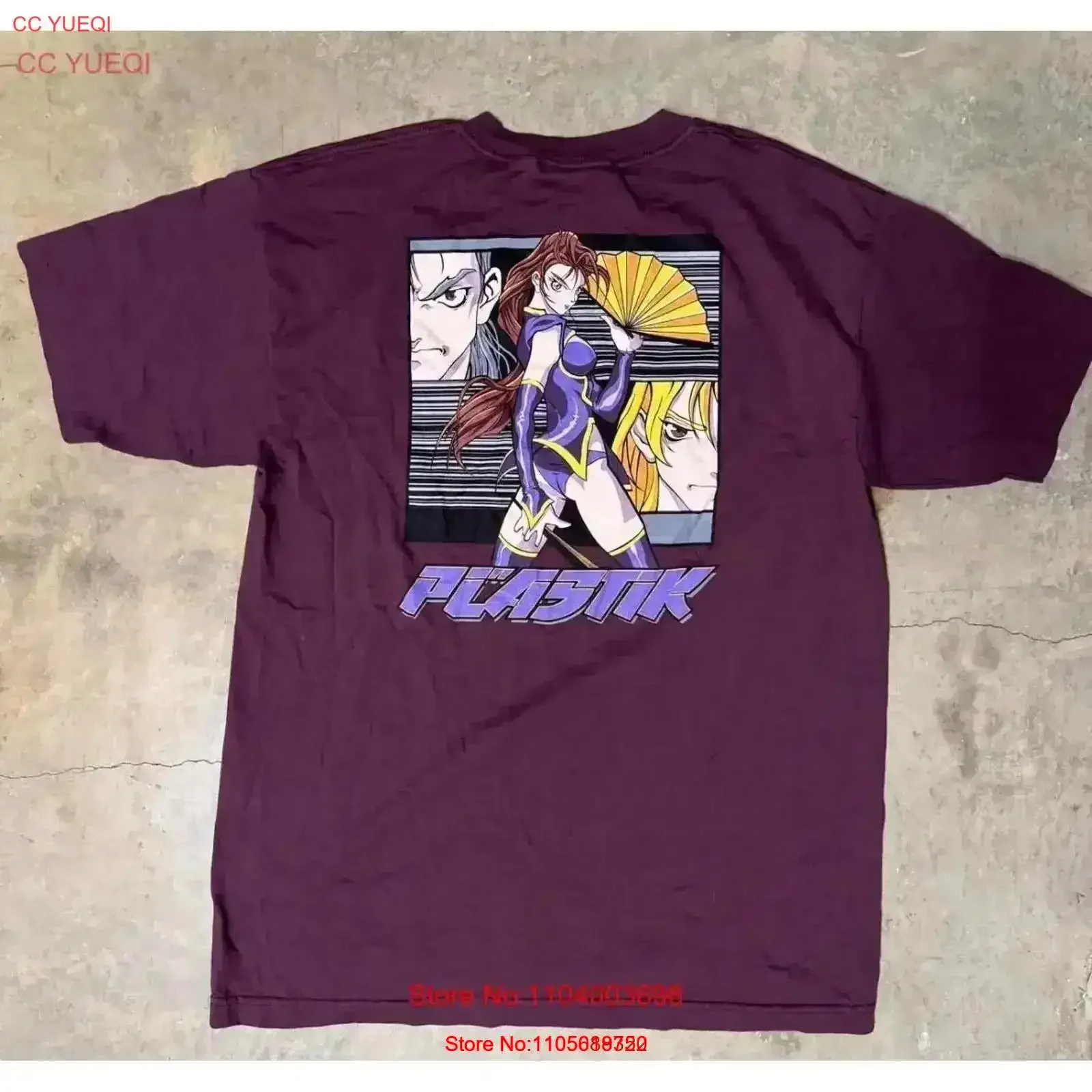 VTG PLASTIK anime 90S SHIRT MEN S XL DOUBLE SIDED MURINA Hookups style skate tee vintage Washed Breathable Soft Casual graphic
