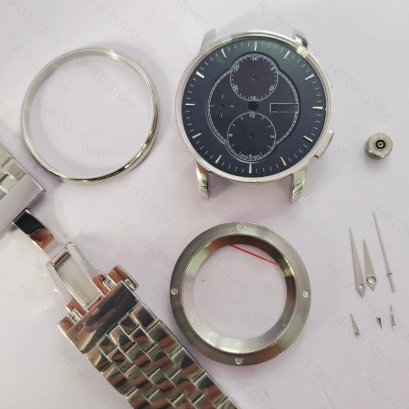 Stainless Steel Sapphire Crystal Mirror Watch Case Accessory for 7750 M8607 Mirror Finish Watch Modification Part