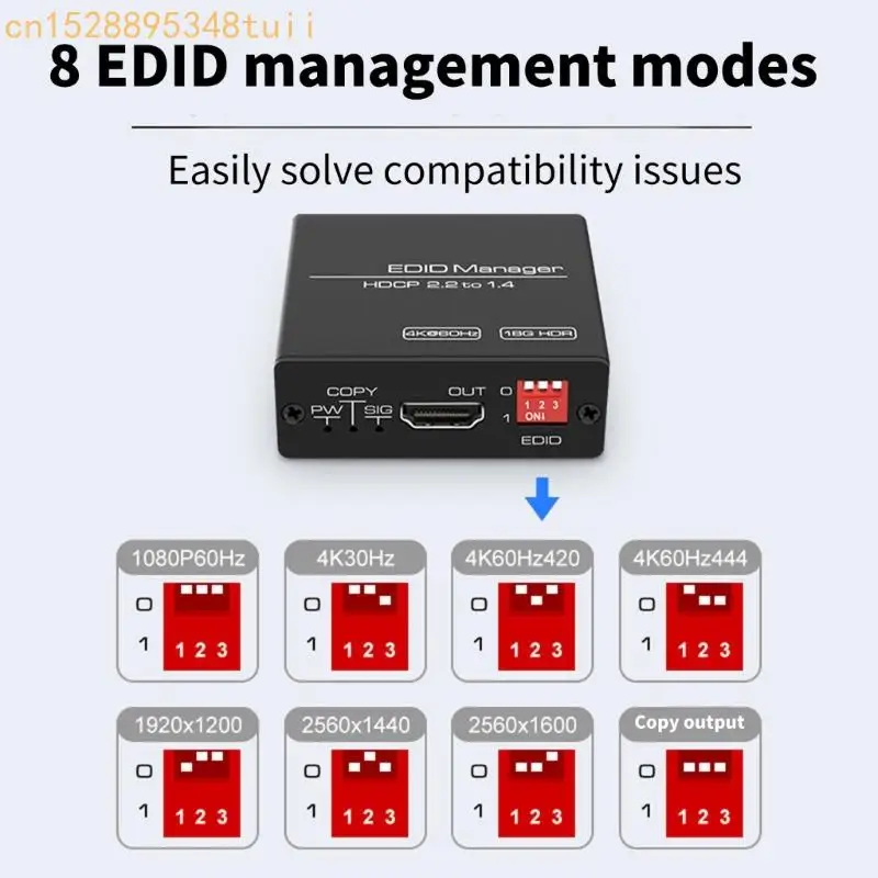 Y4QF HDTV المتوافقة مع EDID EDID المحاكي 4K 60Hz COLIER لحل إدارة الجهاز