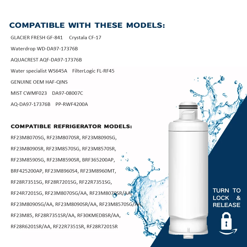 Compatible with available ice water refrigerator filters
