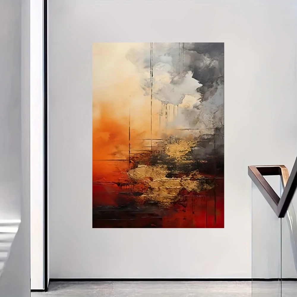100% Hand Drawn Abstract Oil Painting on Canvas Modern Home Golden Line Wall Art Picture Large Mural for Living Room Decor Paint 4