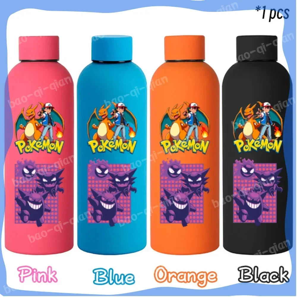 Charizard Bulbasaur 500ML Gourde Stainless Steel Thermos Cup Double Layer Vacuum Rubber Paint Sport Small Mouth Ice Water Bottle